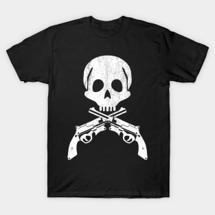 Jolly Roger Space Pirate- Crossed Pistols T-Shirt